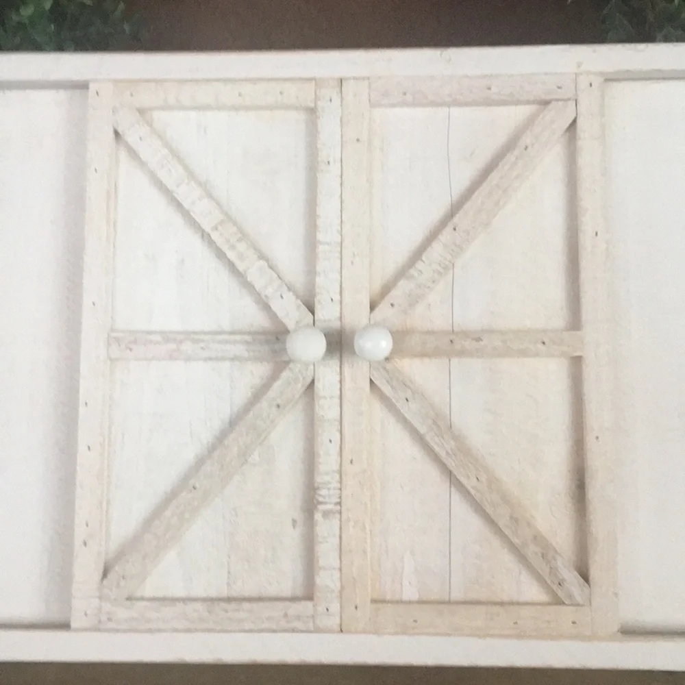 NEW!! Shabby Chic Cottage Distressed White Farmhouse Wood Barn Door Photo Frame